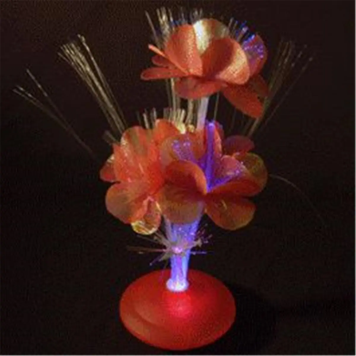 212 MAIN Fiber Optic Changing Centerpiece Decoration Set - 11.5 in Height Insertable Floral 8 Color Settings Mood Lighting Ornaments, Farm Animal & Poultry Pet Toy, Battery-Operated Indoor Romantic Gift, Purple, Party Decoration Supplies