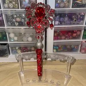 Super Bling Red Rhinestone Pen – Custom-Made, Refillable, Glam Desk Accessory