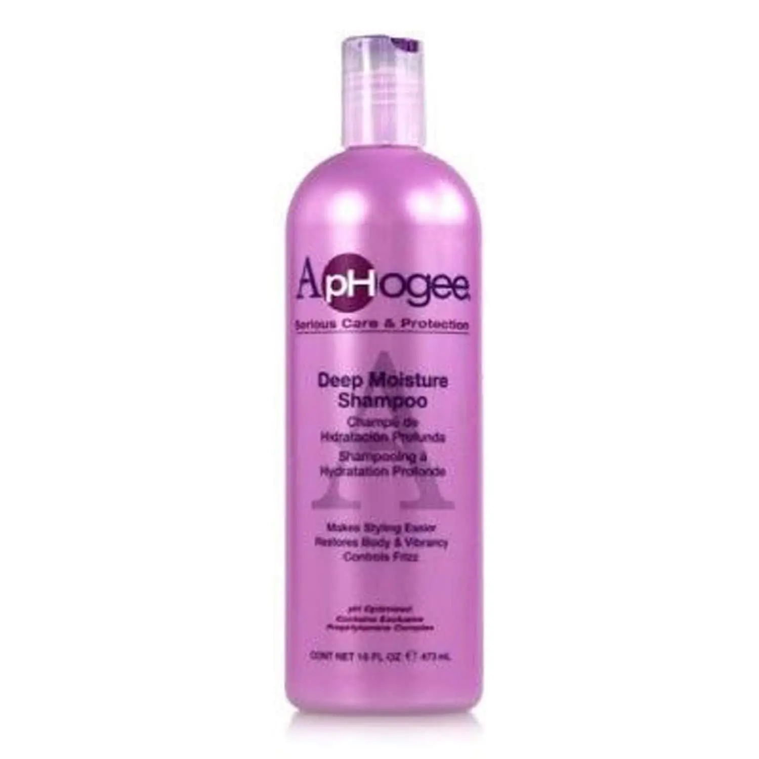 Aphogee Deep Moisture Haircare Shampoo - 16 Fl Oz, Hydrating, Frizz, Strengthening Shampoo, Anti-Frizz, All Hair, Ammonia-Free, One Bottle, Water Base