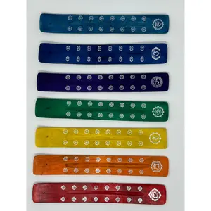 Chakra Wood Incense Stick Holder 1.5" x 10"