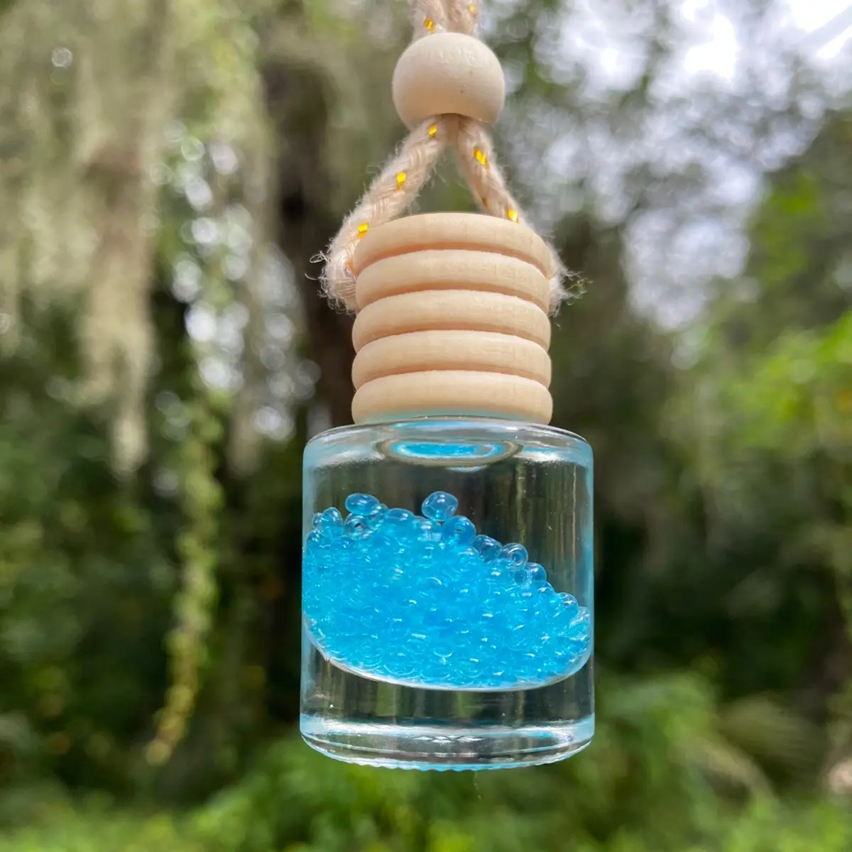 Light Blue Glass Beads Circular/Diamond Jar