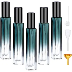 Refillable Perfume Bottle Travel, 5 count 10ML Mini Glass  Bottles for Perfume, Empty Fine Mist Cologne Sprayer Portable Sample Container Atomizer for Dispensing Toilteries Liquid