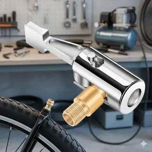Portable Tire Inflation Connector Car Air Pump Quick Connect Adapter Compressor Hose Chuck Tool-Free Installation Vehicle Tire Inflator Converter Universal Pump Valve Interface