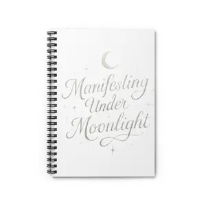 Moonlight Manifestation Journal, Spiral Notebook for Dreamers, A5 Writing Pad, Motivational Gift, Lunar Inspired Stationery