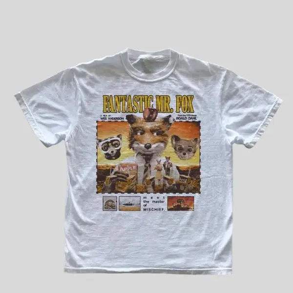 Fantastic Mr Fox Vintage Shirt, Wes Anderson Movie Tee, Retro Film Graphic T-Shirt, 90s Aesthetic Fan Gift, Unisex Vintage Style