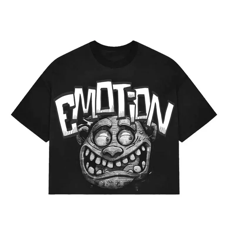 Graphic T-Shirt Black “Monster” cropped Tee Men's Top for All Seasons, Tropical grandma's  favorite  shirt boyfriend  tees