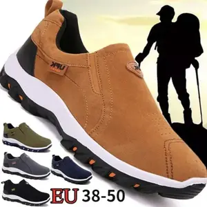 New Wear-resistant Outdoor Trekking Shoes for Men Comfortable Casual Outdoor Sports Shoes Hiking Camping Shoes Men's Suede Leather Shoes