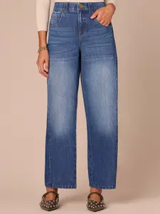 "Ab"solution® High Rise Petite Barely Barrel Jeans with Side Panels