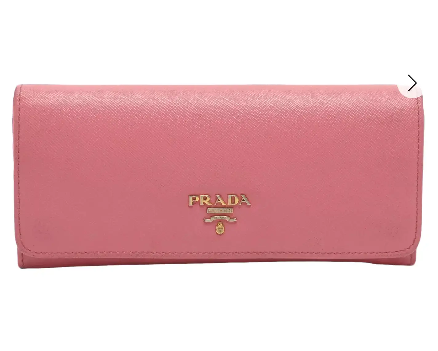 Pre-owned PRADA Leather Clutches & Wristlets Pink Saffiano Wallets 4000027701948