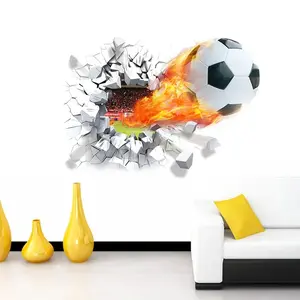3D BROKEN FOOTBALL WALL STICKERS