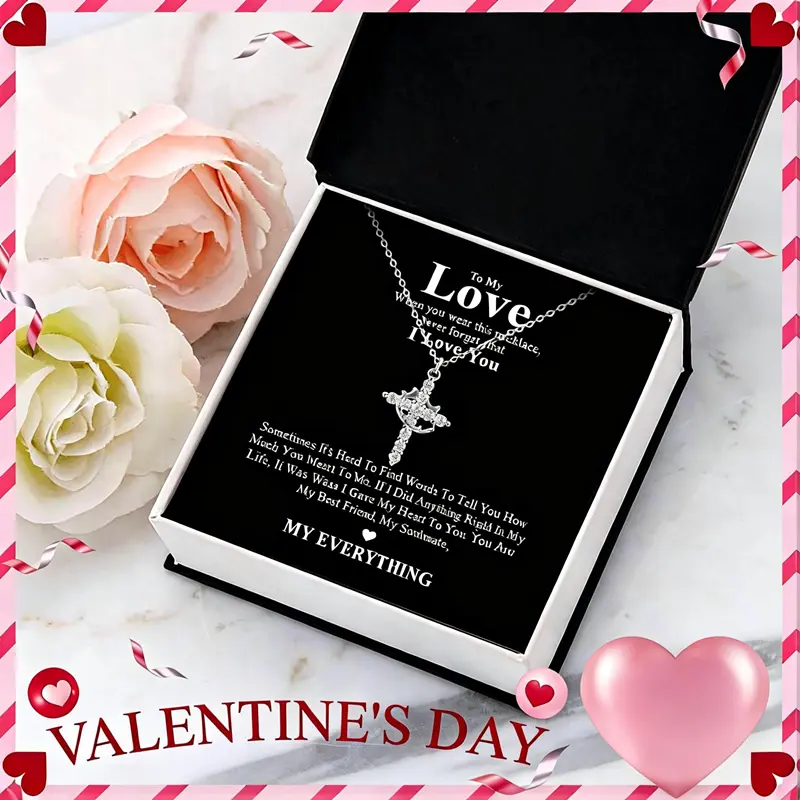 Valentine’s Day gift For her Upgraded Crown Cross Necklace For Women 14K Gold Plated Crown Cross Pendant Necklace Simple Diamond Gold Necklaces Faith Cross Jewelry First Communion Necklace,Comes with a gift box card.