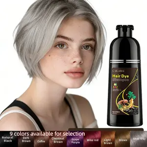 3-In-1 Hair Dye Shampoo 500ML, Instant Coverage, 9 Trendy Colors, Natural Plant Extract, 30-Minute Fast At-Home Hair Coloring