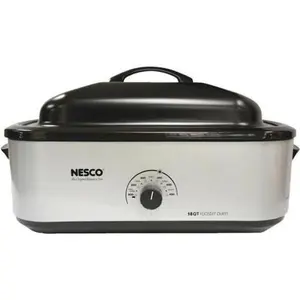 Nesco QZ5925 18 qt Roaster Oven, Metallic Silver