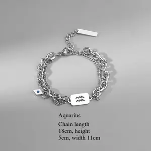 Dainty 12 Zodiac Sign Bracelet, Minimalist Star Sign Jewelry