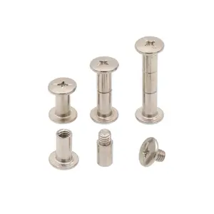 30 Sets M5 x 10mm Chicago Screws Binding Screw Posts Book Screws Binding Barrels and Screws Assortment Kit for Leather Saddles Purses Belt Repair with 20pcs Extention Posts Nickel-Plated
