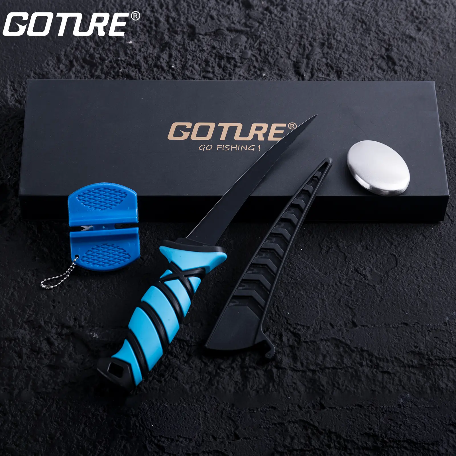 Goture Fillet Knife Fishing Kit, Stainless Steel Blade 6” Fish Fillet Knife Set with Sheath,Sharpener,and Stainless Steel Soap,Filet Fishing Kit,Fishing Knife,Filet Knife,Knife Set,BBQ Knives