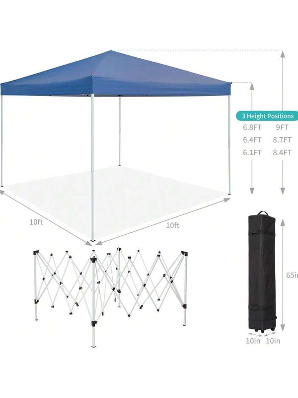【Christmas Gift】Navy blue- 10 X 10 FT Pop Up Canopy, Heavy Duty Party Tent With Mosquito Netting, Height Adjustable Instant Sun Shade, Portable Screen Shelter With Roller Bag For Parties, Camping, Events