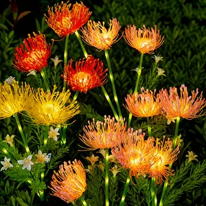 2/4PCS Solar Celandine Flower Lights with Glowing Stems - IP65 Waterproof Outdoor Decor for Yds & Pathways, Ideal Home Improvement Gift