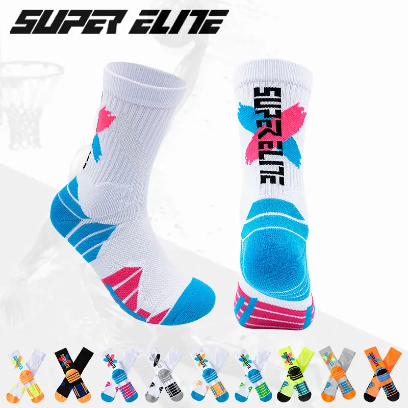 Elite Men's High-top Basketball Socks with Thick Terry Bottoms