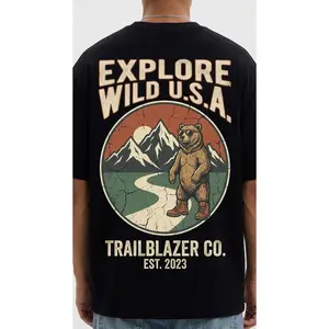 "Explore Wild USA T-Shirt |   Vintage Hiking Bear Mountain Graphic Tee |   Trailblazer Co. Outdoor Adventure Nature Shirt"