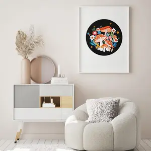 Black Friday & Christmas Gifts Mushroom Embroidery Kits for Beginners with Art Night Pattern,Adults Starter Cross Stitch Kit DIY Needlepoint