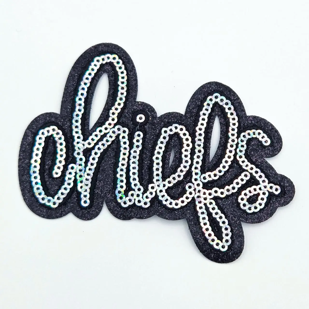 Chiefs Sequin Glitter Hat Patch – 4" x 3"