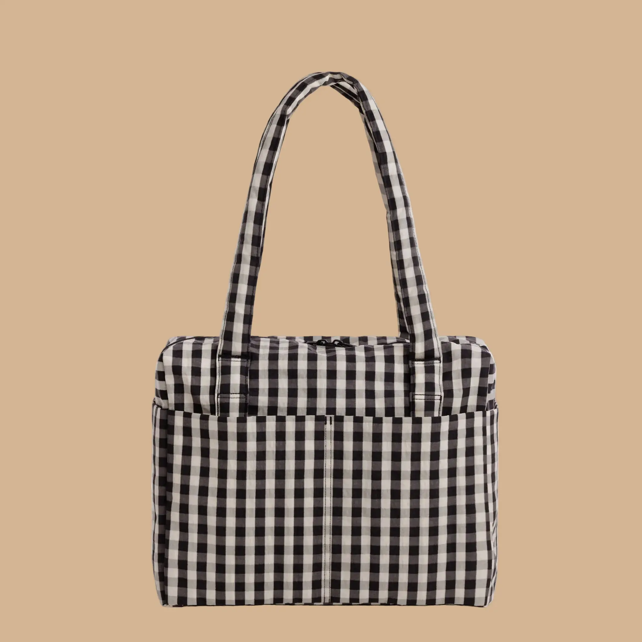 Small Cloud Carry On | Black and Cream Gingham