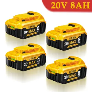 20V 8Ah Battery Replacement Compatible with DeWalt Power Tools High Capacity Long Lasting-Suitable for DCB200/1/3/6/7