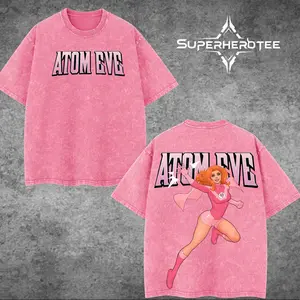 [ superhero tee ] Atom Eve Pink V3 Double-sided T-Shirt, Nolan Mark Grayson Print, Front and Back Print, Superhero Graphic T-Shirt, Classic Round Neck Cotton Material