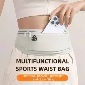 Running Waist Pack – Lightweight Waterproof Phone Holder, Multi-Functional Sports Belt for Men Women, Invisible Slim Belt for Gym, Running, Travel