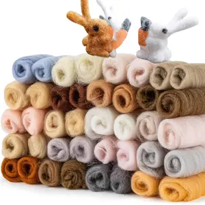 40 Piece Vibrant Yarn Kit, 20 Unique Colors, Soft and Comfortable, Perfect for Needle Felting and DIY Crafts