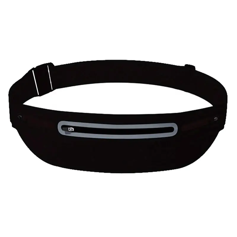 Running Waist Bag - Lightweight, see-through phone pouch with 3 pockets and an adjustable strap featuring reflective strips, ideal for night and morning runs, hiking, and the gym - Unisex, durable design, running accessory, secure zipper closure
