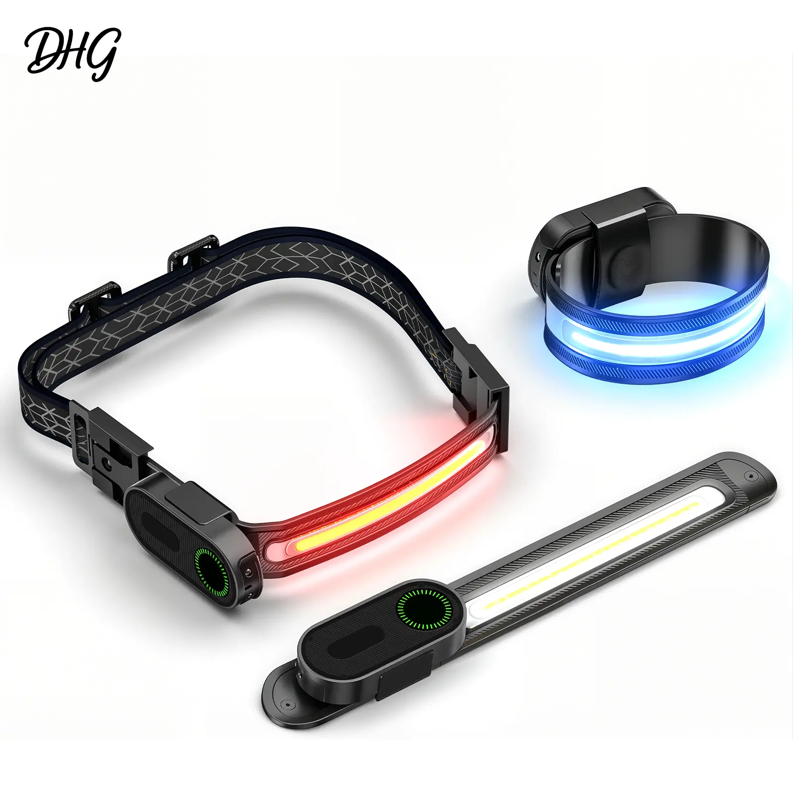 【DealsForYouDays】3-in-1 LED Wristband: USB Rechargeable Magnetic Headlamp Safety Light for Outdoor Sports Camping Cycling