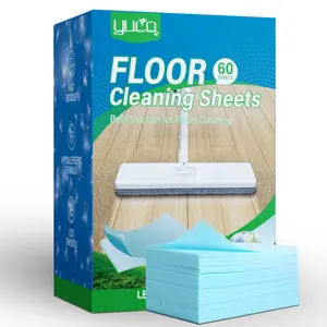 YUCO Floor Cleaner Sheets for Mopping,Fast Dissolvable and Ultra-Concentrated,Ease Effective Deep Clean Stains and Odors,Pet Safe,Keep it Fresh and Clean,Plastic-Free Packaging (60 Loads)
