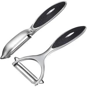 Apple Peelers for Kitchen – Y-Shaped & I-Shaped Stainless Steel Peelers (2PCS) Peeling Set Utensils Handles Smooth apple peeler