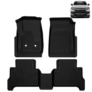 3Pcs TPE Car Floor Mats Rubber Liners Fit For 2015-2022 Chevy Colorado Floor Mats Crew Cab/ GMC Canyon,All Weather Floor Mats Rubber Liners,Waterproof Anti-slip Floor Mats Upgraded Version