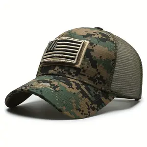 American Flag Camouflage Baseball Cap - Breathable, Adjustable Fit for Outdoor Sports & Hiking - For Men & Women - Perfect for Summer Activities - Great Gift for Outdoor Enthusiasts