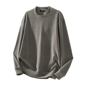 Men's crew neck long sleeve sweatshirt, trendy design, comfortable feel fabric, casual versatile pullover, everyday wear, back to school season, spring and autumn style, new arrival