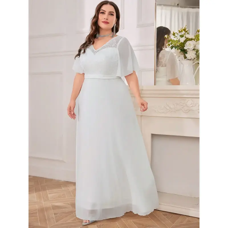 green emerald velvet dress Opulent Plus Size Gown with Embroidered Bodice and Long Skirt #CDS7201 main image 0