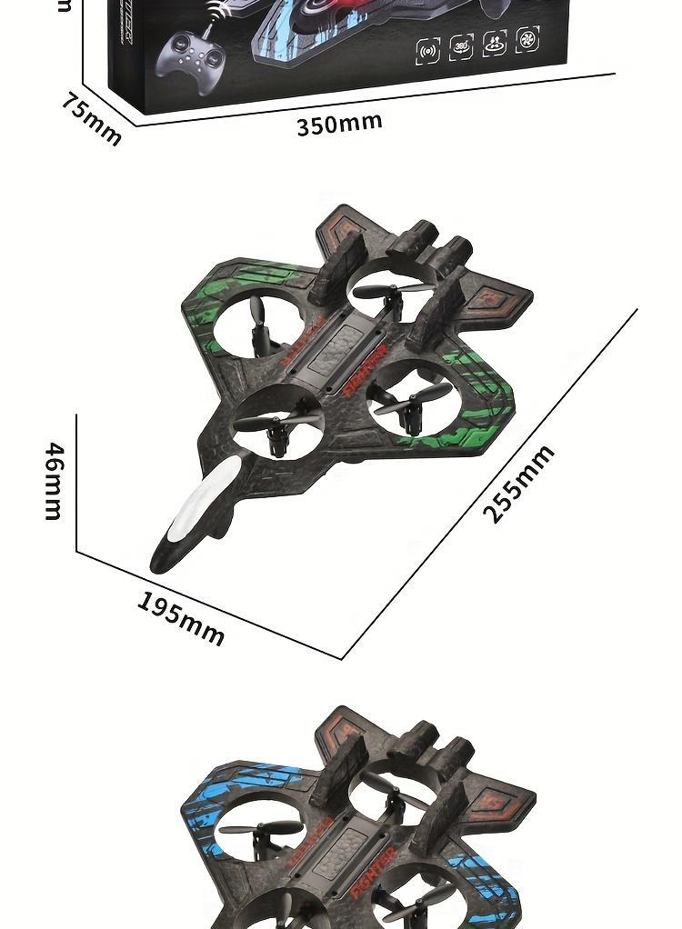 Long-Flight LED RC Fighter Jet Drone for Kids – One-Key Return, Durable FoaRemote control airplane,Combat-Shaped Drone, Equipped with LED Cool Color Lights, Features One-Key Takeoff and Landing