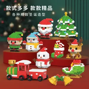 Christmas Holiday Gift Santa Claus Christmas Tree Micro Particle Model Assembly Building Block Toy Valentine's Gift DIY