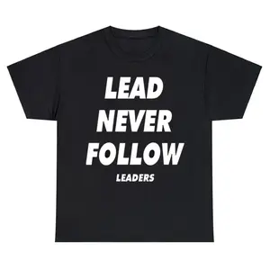 Chief Keef Lead Never Follow Leaders T Shirt Men Vintage T-shirts Daily Casual Cotton Oversized Short Sleeve T Shirts Streetwear