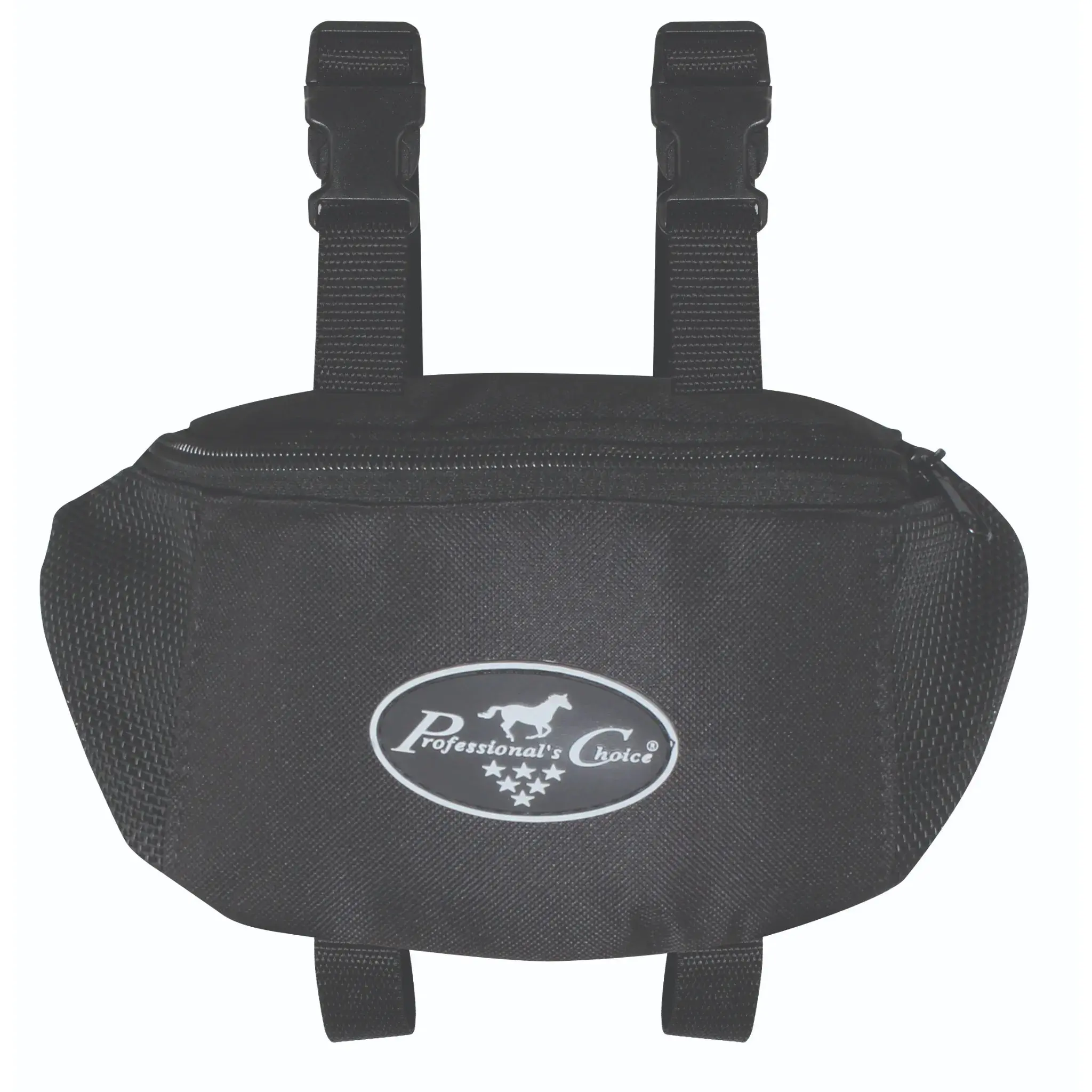 Professional's Choice Pommel Saddle Bag - 600D Polyester Western Trail Gear Bag with Mesh Panels Black