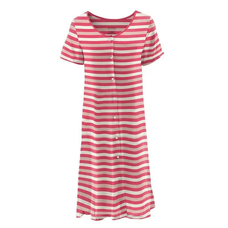 Women's Print Bamboo Nursing Nightgown - Hopscotch Stripe