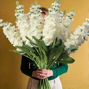 4 elegant simulation geraniums and hyacinthus orientalis are suitable for wedding decoration, home and garden party desktop layout, holiday dining table center decoration, exquisite desktop accessories, rich branch decoration. Decorative Flower