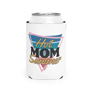 Hot Mom Summer Funny can holder sleeve for Mom Mothers Day Gift Can Coolie Drinkware Mug Tumbler Cup Bottles Portable White Cold-Hot Insulator party
