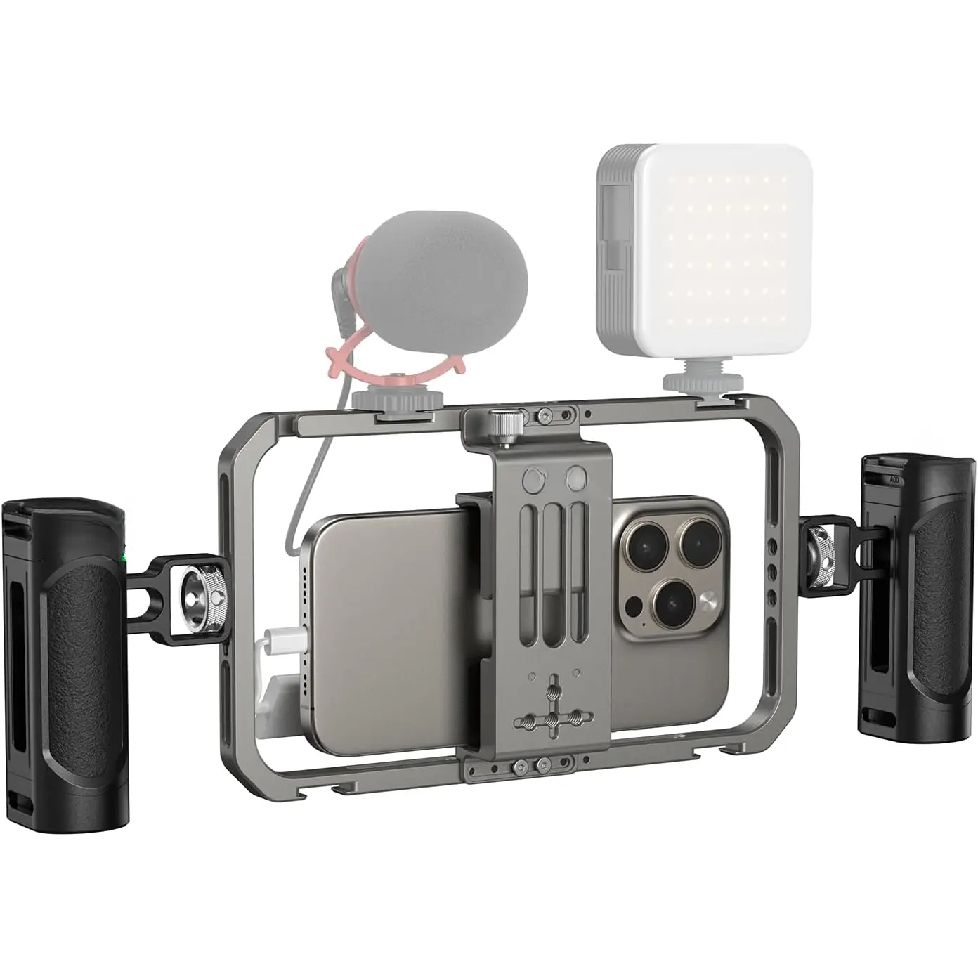 Universal Phone Cage, Smartphone Video Rig Kit with Handles, Handheld Filmmaking Vlogging Case Stabilizer for Videomaker, for  for  for Pixel and Other Android Phones