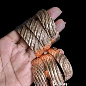 Solid Copper Sparkle Wide Bangle