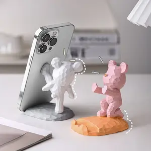 1pc Cute Bear Shape Phone Stand Decoration, Compatible With Both Mobile Phone And Tablet, Suitable For Desk, Bedside, Living Room, Study, Bedroom, Gift, Etc. Birthday Gifts Graduation