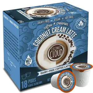 Coconut Cloud:  Coconut Cream Latte with MCT Oil - Gluten Free, Soy Free, Corn Free, Non-GMO,  Vegan,  Instant1, 8 Recyclable Pods - Beverage